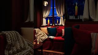 Fall asleep in 3 minutes on the couch - Blizzard Sounds for Sleep - Crackling Fireplace Sounds