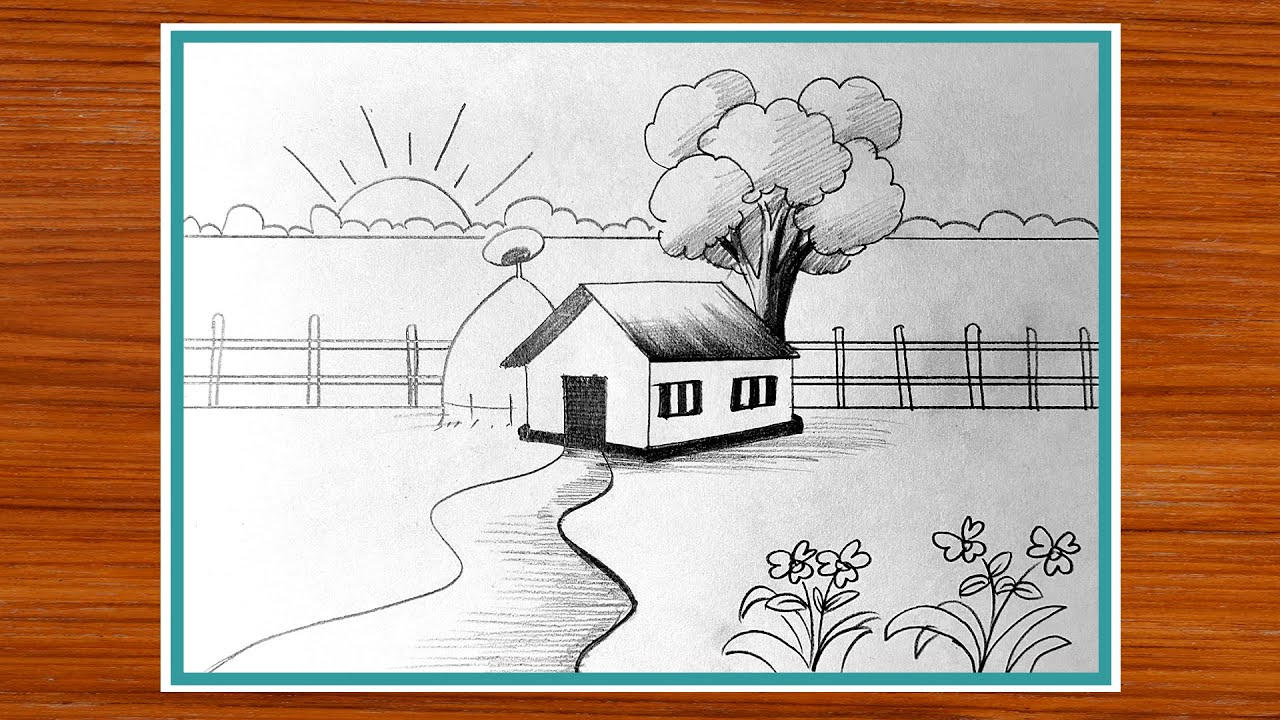 How to Draw Village Life (Villages) Step by Step | DrawingTutorials101.com