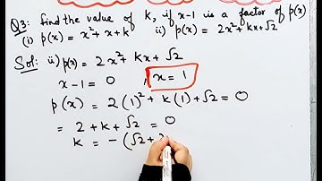 Find value of k,if (x-1) is a factor of p(x) in  each of following cases I