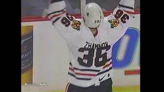 Alexei Zhamnov scores vs Ducks with a wild slapshot (3 dec 1998)