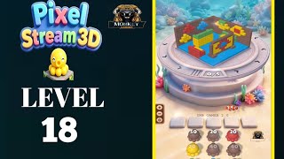 Pixel Stream 3D Level 18 Solution and Walkthrough for Gameplay 