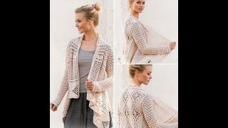 Tutorial Crochet Cardigan Poncho Saco Paso A Paso Todas Las Tallas