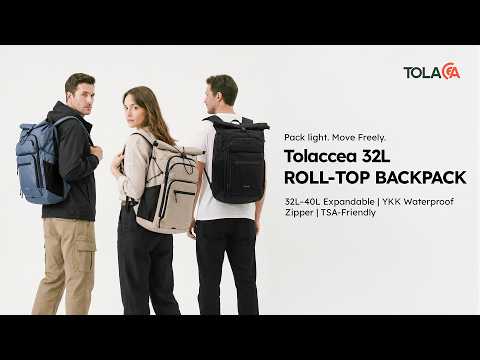 The Ultimate Roll-Top Tech Backpack: Tolaccea PackPro R10 (32L–40L Expandable)