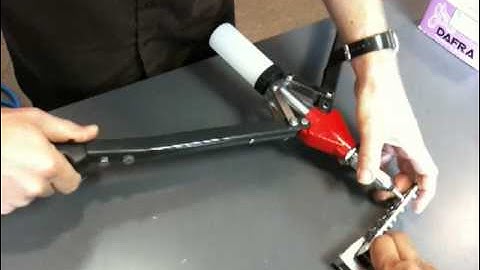 Dafra Long Arm Hand Riveting Tool in operation pulling 1/4" Steel Rivets