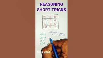 Reasoning Tricks | Number Series Reasoning Tricks | Missing Number Tricks | #shorts