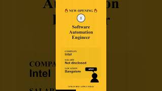 Intelis hiring software automation engineer ( 0–2 yrs )