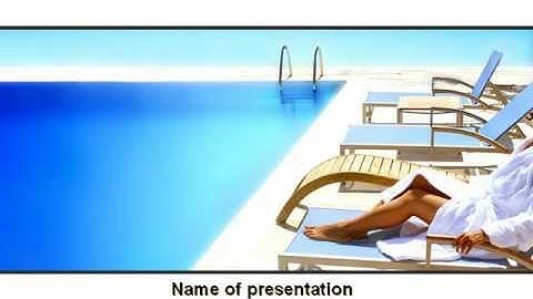 Resting After Swim Near Pool PowerPoint Template by PoweredTemplate.com