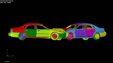 Two Vehicle Impact NCAC FEA FEM