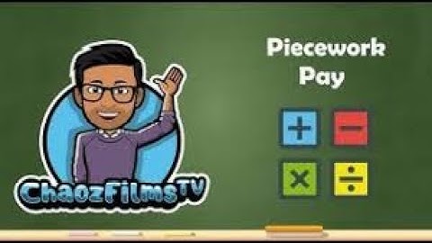 Lesson 19 Piece Work Pay Exercises