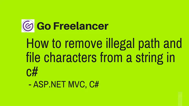 How to remove illegal path and file characters from a string in c#