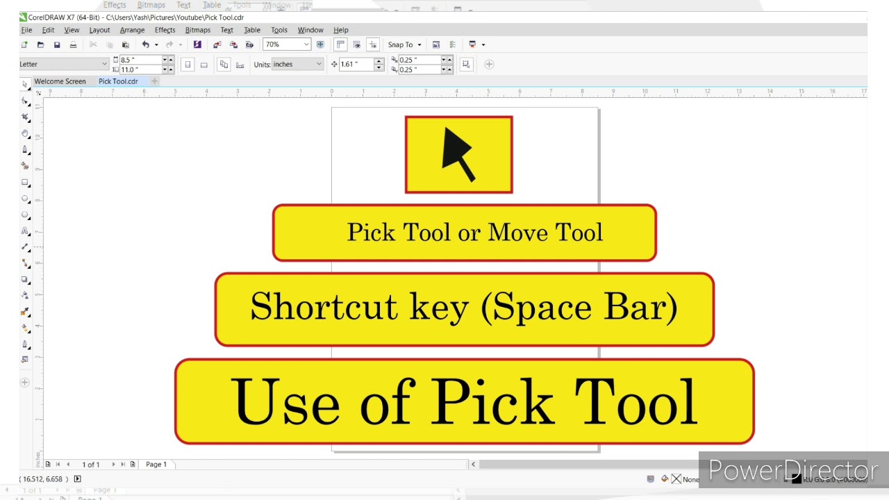 Use of Pick Tool In Corel Draw, Use of Tools, Let's Learn