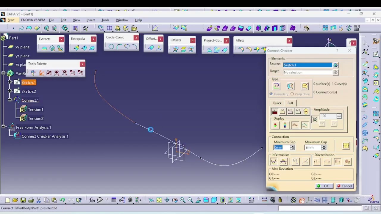 29 Connect curve in surface  CATIA Tamil