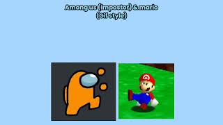 Among us (impostor) & Mario sing i'm blue (gif style)