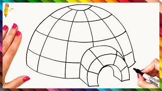 How To Draw An Igloo Step By Step  Igloo Drawing Easy