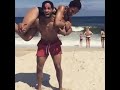 Couple's Beach Strength Battle! Who's Stronger? 💪 #FitnessChallenge
