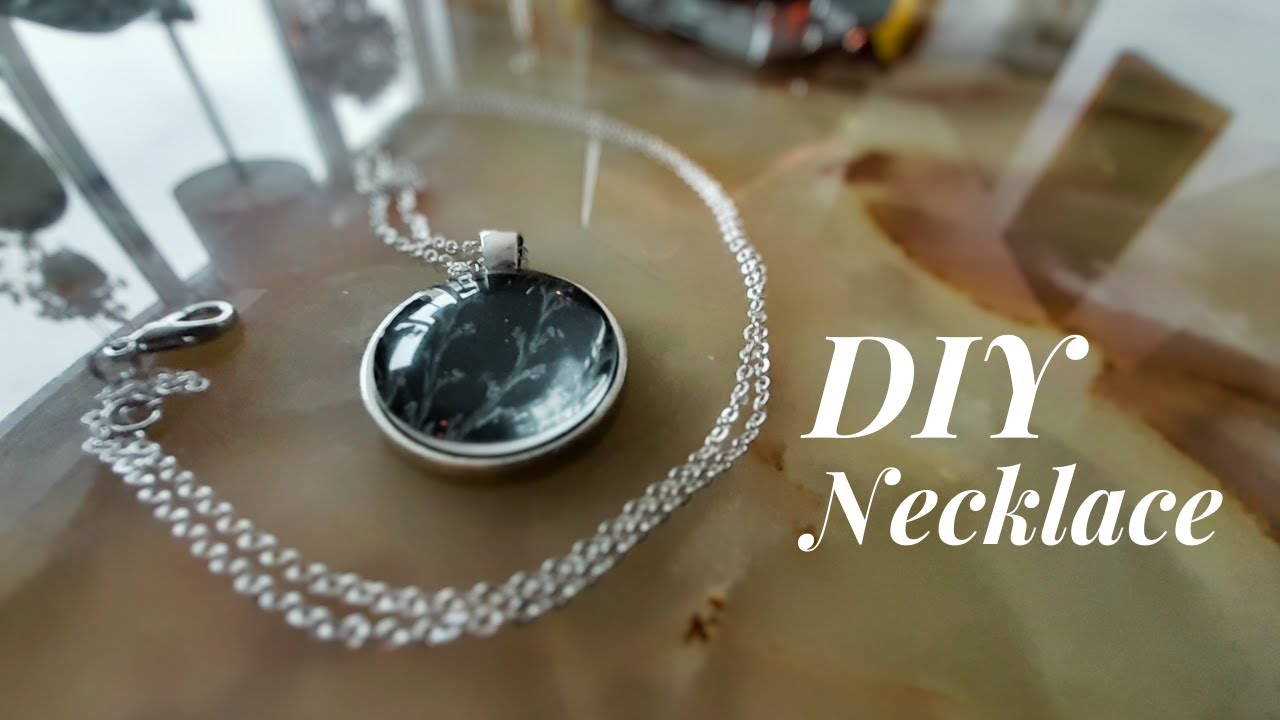 DIY necklace with hand painted pendant