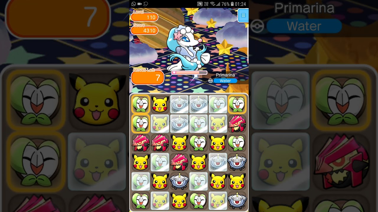 Pokemon Shuffle Mobile Primarina Escalation Battle Stage 110 Itemless ポケとる スマホ版アシレーヌレベルアップバトル12 19 Youtube