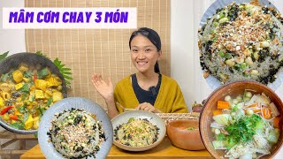 Mâm cơm chay 3 món | ngày rằm chay tịnh an lành