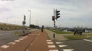 Fietsen / biking to the spotting point for the trucks, Rotterdam Waalhaven