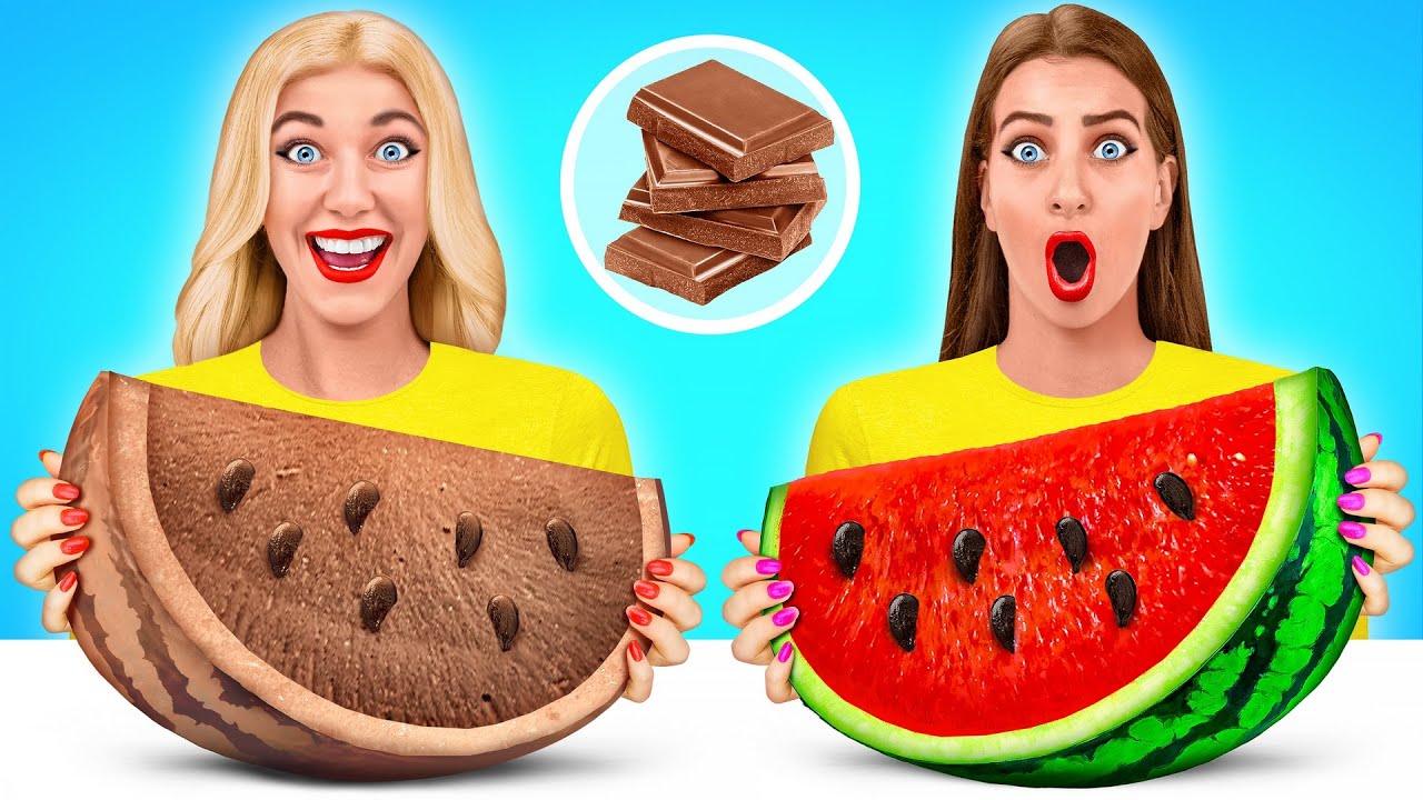 ⁣Défi Nourriture Rose vs Nourriture au Chocolat #2 par Multi DO Fun Challenge