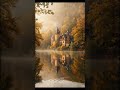Fairytale Castle Reflected on a Misty Autumn Lake