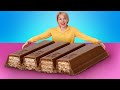 Thử Thách Đồ Ăn Khổng Lồ / Làm Thanh KitKat To Nhất Thế Giới