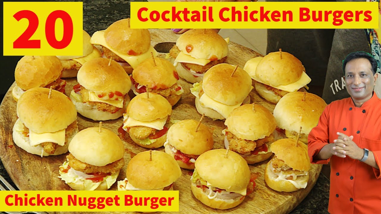 20 Chicken Burgers - Mini Chicken Burgers Eaten By Vahchef - B for Biwi or B - Burger King Vahchef | Vahchef - VahRehVah