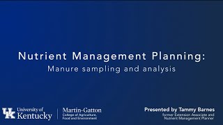 Nutrient Management: Manure Sampling and Analysis