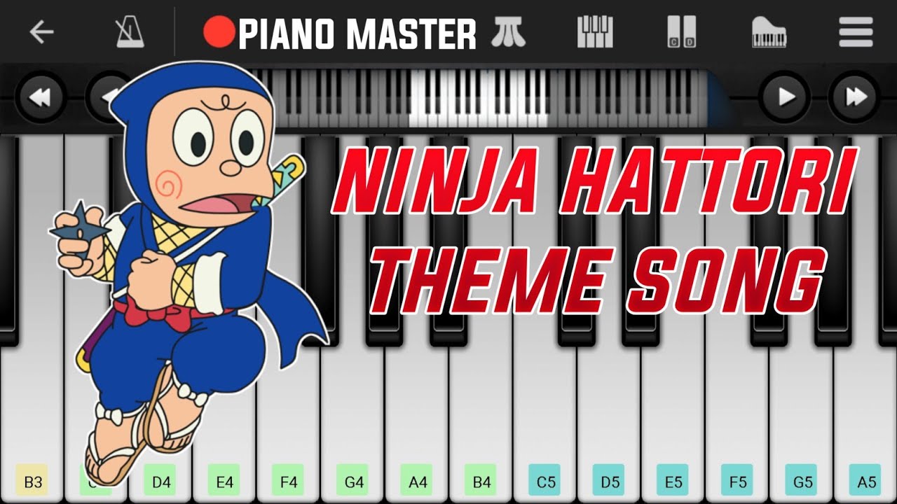 NINJA HATTORI THEME SONG EASY PIANO TUTORIAL - YouTube