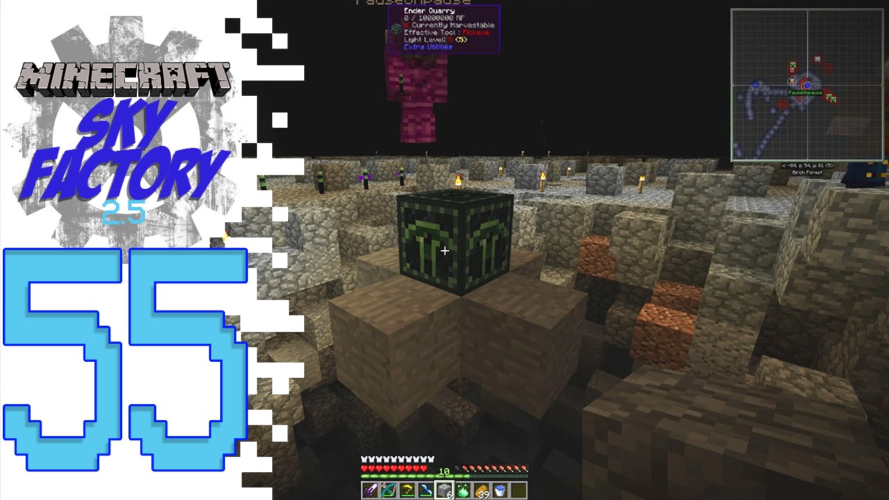 Sky Factory 2.5 (Modded Minecraft) - EP55 - Fence Boundary pause challenge