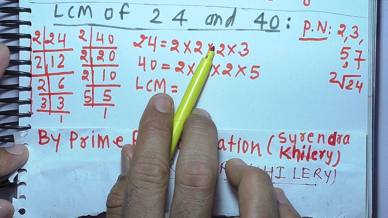 What Is The Lcm Of 24 And 40 LCM of 24 and 40 In Hindi | Basic Mathematics By Surendra Khilery