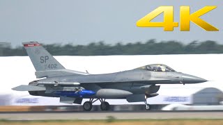 4K | US air force F-16 takeoff at Berlin-Brandenburg airport after ILA Berlin 2022