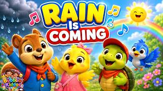 🎵RAIN Is COMING! ☔|🌈 Kindness & Friendship Nursery Rhyme for Kids | Together Through the Rain! 🤝