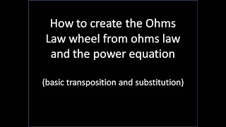 ohms law wheel to help with city & Guilds or E.A L qualification