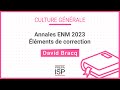 Annales enm 2023  culture gnrale