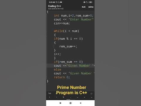 Prime Number program in C++ | checking Prime Number using While Loop in ...