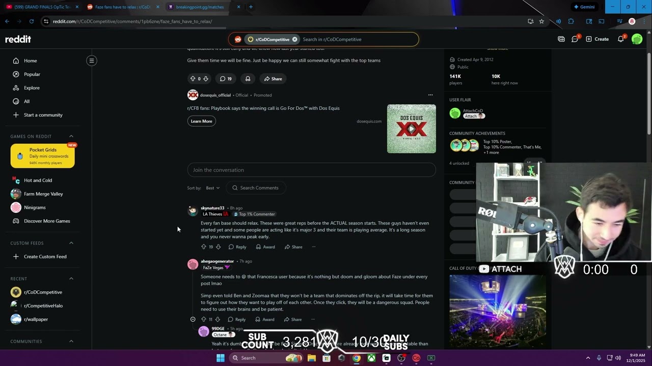 Аттач реагирует на выкрики фанатов FaZe
