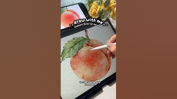 Watercolor Peach in Procreate – Step-by-Step Process How to Draw Digital Watercolor #digitalart