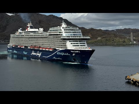 Mein Schiff 2 Cruise Ship docking in Honningsvåg, Norway