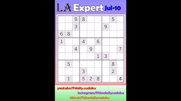 Los Angeles Times Daily #Sudoku 2025-07-10 Expert #puzzle #games #education #braingames