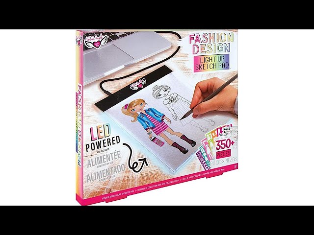 Fashion Angels Tween Activity Fashion Designer Light up Sketch Pad Drawing  Set Multicolor Carry Case