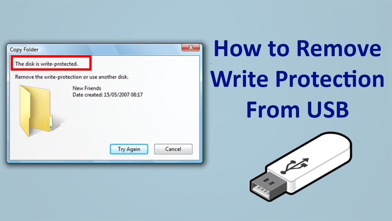 How to Write Protection from any Pen Drive? | How to disable protection USB - YouTube