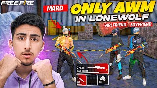 Only AWM In Lone Wolf🤣😡1 Vs 2 With Couple￼ - Free Fire India