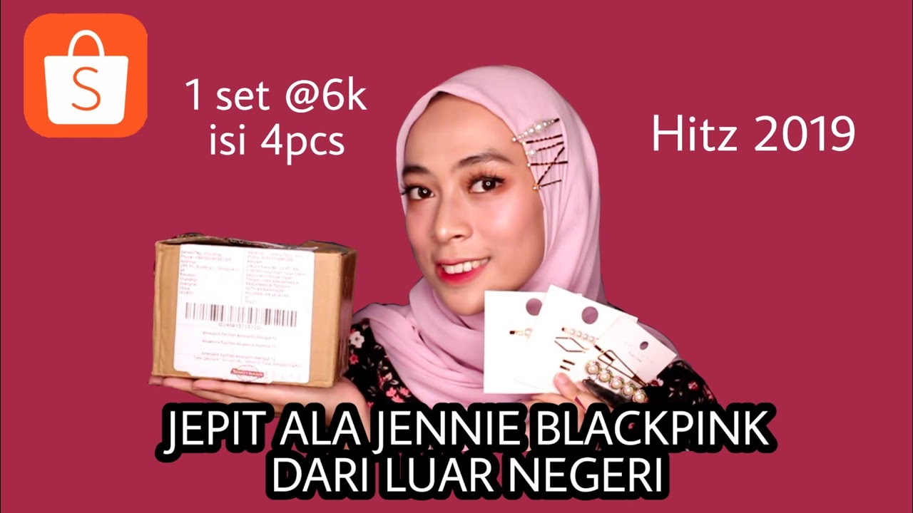 UNBOXING SHOPEE JEPIT RAMBUT  ALA  JENNIE  BLACKPINK  MURAH 