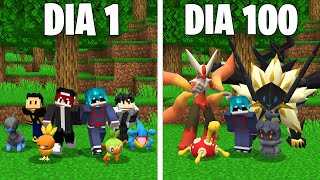 Sobrevivi 100 Dias com YouTubers no Minecraft Pixelmon: O FILME