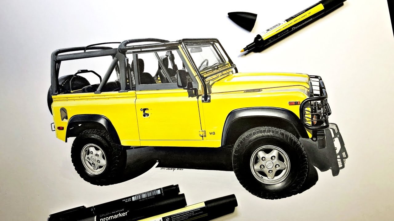 Drawing a Land Rover Defender like a pro - YouTube