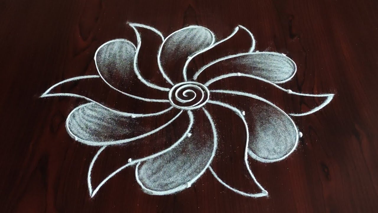 2 beautiful daily kolams (5×3) dot's....simple daily rangolis