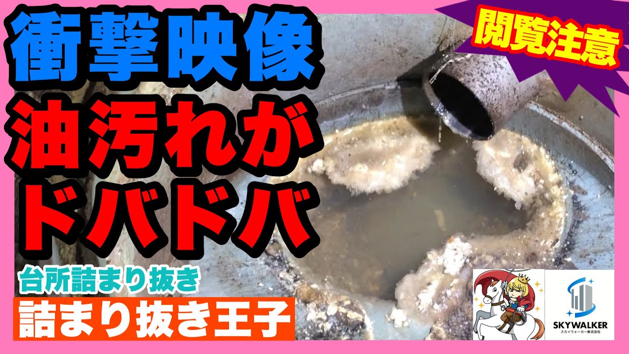 詰まり抜き 職人が排水管を高圧洗浄したら大量の油汚れが出てきました 排水管と桝を高圧洗浄できれいに掃除 すっきり Drain 排水溝掃除 現場 Youtube