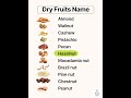 "🥜🍇 Dry Fruits Name | Boost Your English &amp; Health! 🌰✨"   | #englishplanet786 #shorts"