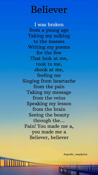 'Believer'~ Imagine Dragons Lyrics #song #songlyrics #shorts